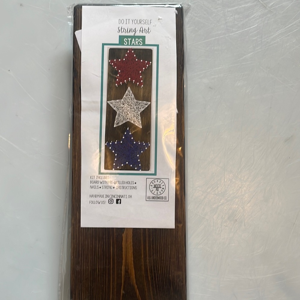 Do it yourself String art kit- red/white/blue stars